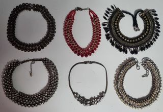 Collar Zara Rojo y Plateado para mujer