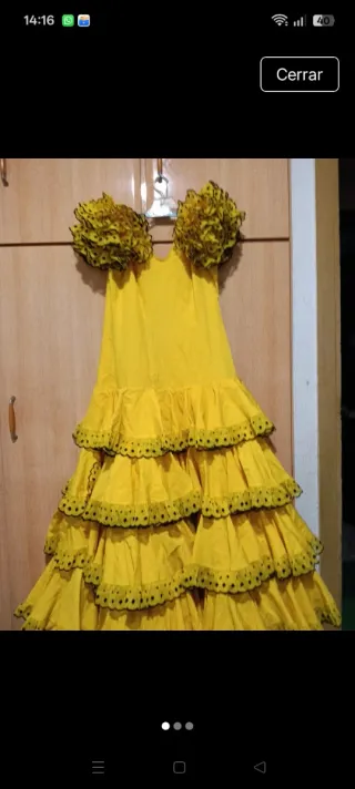 Vestido Flamenca Amarillo Volantes