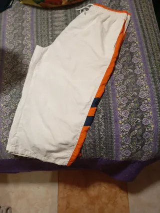 Pantalón Pirata Verano Hombre Blanco Naranja