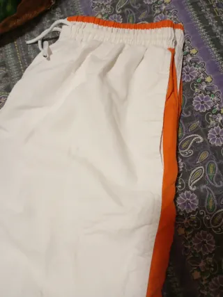Pantalón Pirata Verano Hombre Blanco Naranja