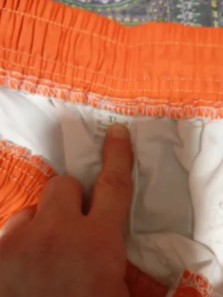 Pantalón Pirata Verano Hombre Blanco Naranja
