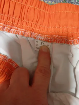 Pantalón Pirata Verano Hombre Blanco Naranja