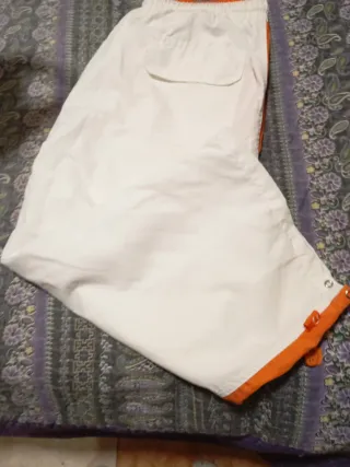 Pantalón Pirata Verano Hombre Blanco Naranja