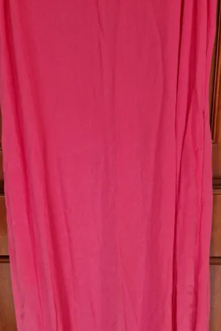 Vestito donna rosa con dettagli rossi