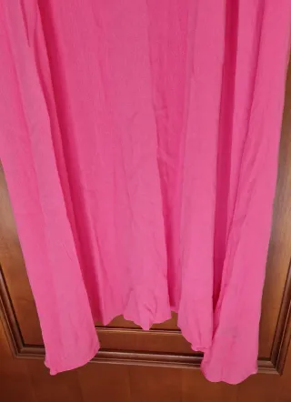 Vestito donna rosa con dettagli rossi