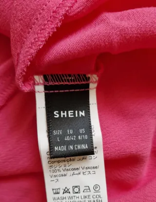 Vestito donna rosa con dettagli rossi