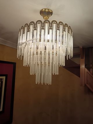 Lámpara de techo cristal latón