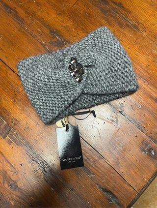 Fascia capelli Mondana grigia con strass