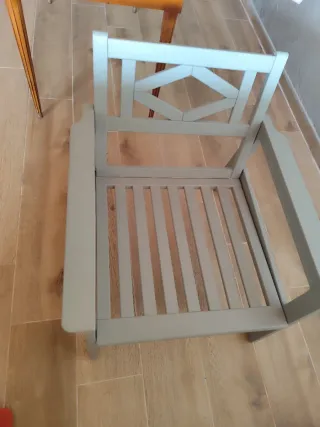 Silla/sillón de terraza de madera de IKEA