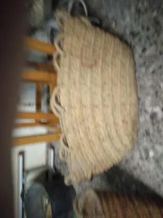 Cestas 2 de mimbre y yute para decoración