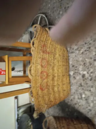 Cestas 2 de mimbre y yute para decoración