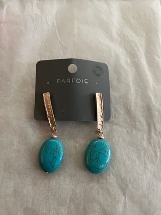 Pendientes Parfois piedra natural turquesa y oro