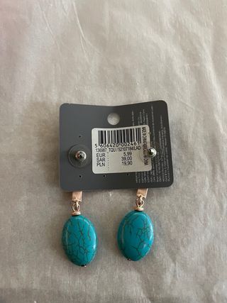 Pendientes Parfois piedra natural turquesa y oro