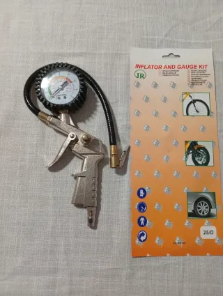 Pistola Inflador y Manómetro Neumático