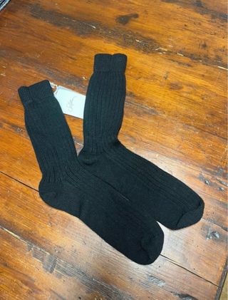 Calze nere a costine