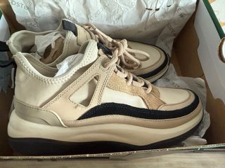 Chaqueta de piel auténtica beige