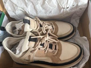 Chaqueta de piel auténtica beige