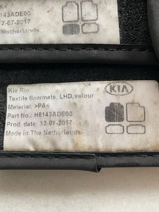 Alfombrillas Kia Rio 2017 (ORIGINALES)