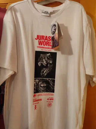 Camiseta Jurassic World T-Rex Blanca