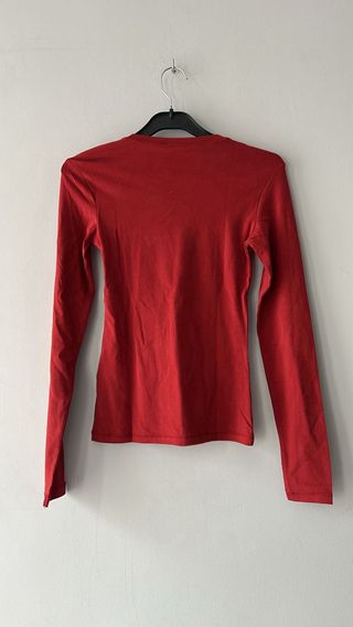 Camiseta Zara Manga Larga Roja