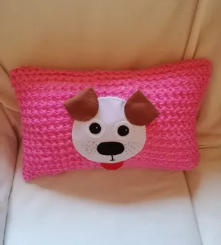 Cojín perro hecho a mano 55x30 nuevo