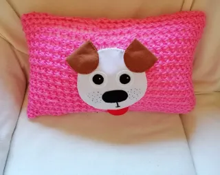 Cojín perro hecho a mano 55x30 nuevo