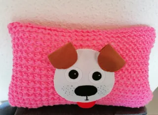 Cojín perro hecho a mano 55x30 nuevo