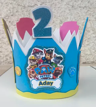Corona cumpleaños Paw Patrol personalizada