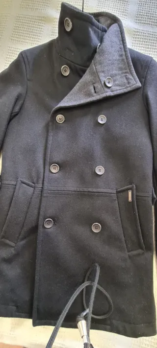 Abrigo Chaquetón de Paño Negro