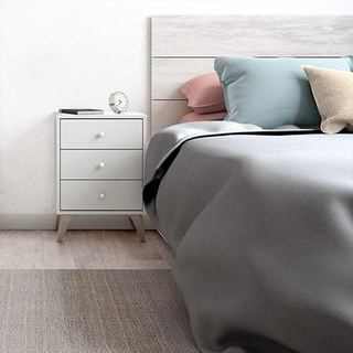 Cabecero Y 2 Mesitas De Noche. Blanco Velho/Blanc