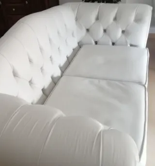 Sofá Chester 2 Plazas Piel Blanco