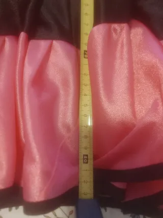 Falda Flamenca Volantes Negro y Rosa