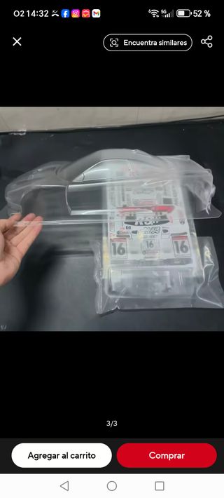 Carcasa Honda NSX 1/10 Policarbonato y pegatinas