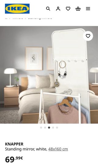 Espejo de pie IKEA KNAPPER Blanco