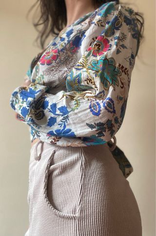 Blusa Zara Estampada Talla S