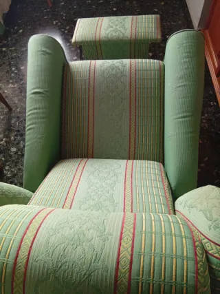 Sillón relax tela verde