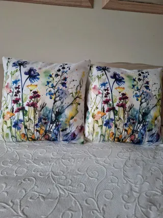 2 Fundas Cojín 45x45 Estampado Flores