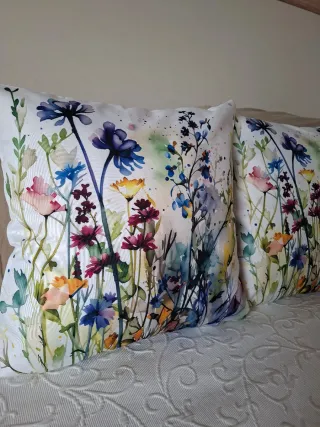 2 Fundas Cojín 45x45 Estampado Flores