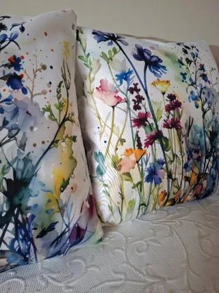 2 Fundas Cojín 45x45 Estampado Flores