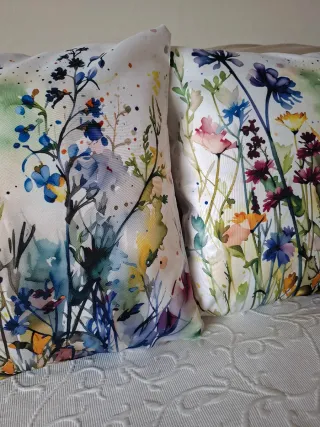 2 Fundas Cojín 45x45 Estampado Flores