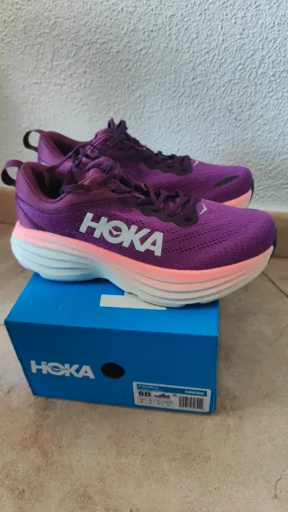 Zapatillas Hoka Moradas y Rosas