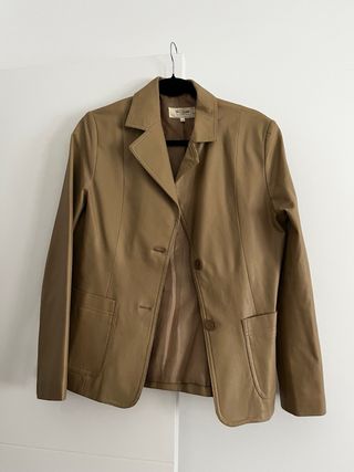 Chaqueta efecto piel beige T.38/40