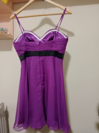 Vestido Morado Fiesta/Cóctel con Pedrería