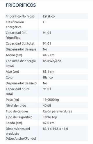 Nevera pequeña con congelador FrigeluX