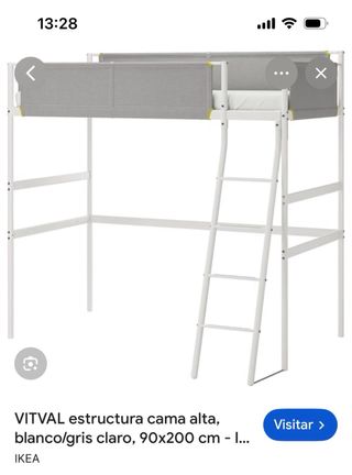 Litera Ikea Gris y Blanca