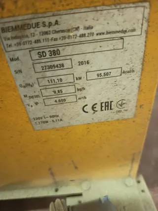 Cañón de aire caliente industrial