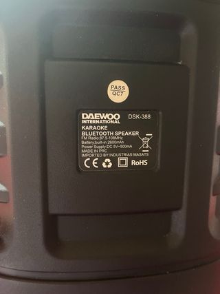 Altavoz Portátil Daewoo LED Azul