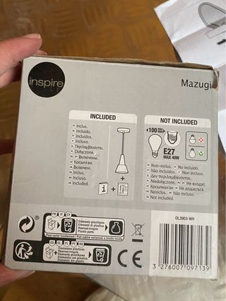 Lámpara techo colgante blanca estilo nórdico