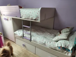 Dormitorio juvenil litera con cajones