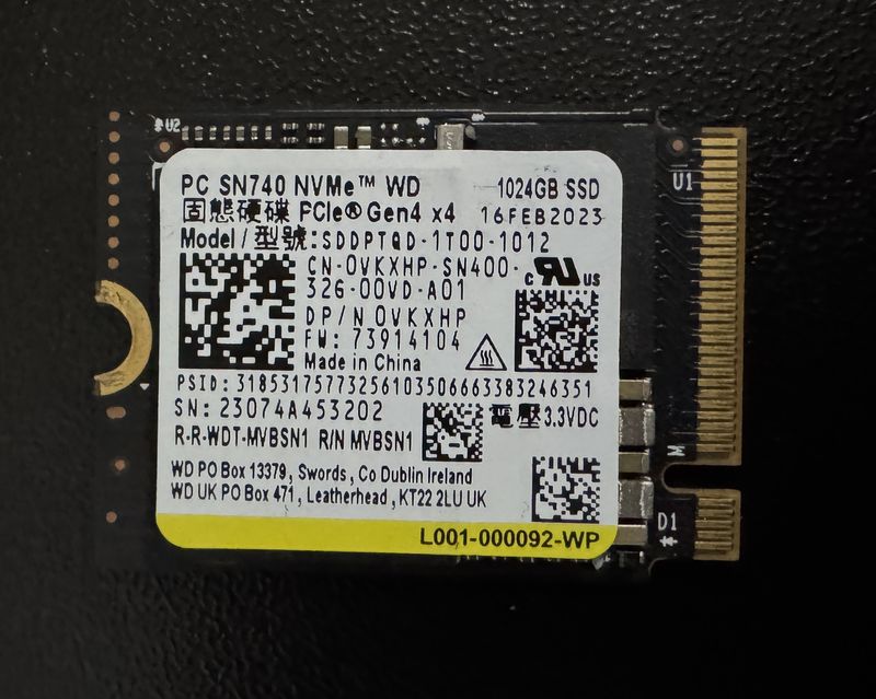 SSD NVMe WD SN740 1TB Gen4 x4